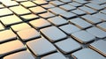 A 3D rendering of a grid of metallic squares. Royalty Free Stock Photo