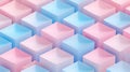 A 3D rendering of a grid of pink and blue cubes. Royalty Free Stock Photo