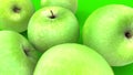 3d rendering of a group of green apples isolated in a studio background
