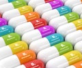 3d rendering of group B vitamin pills Royalty Free Stock Photo