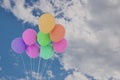 3D rendering of group of balloons on a sky