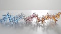 3d rendering of a group of molecules in white background with reflection, Generative AI illustrations Royalty Free Stock Photo