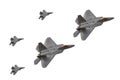 3D rendering of a group of warplanes Royalty Free Stock Photo