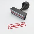 3d rendering grunge stamp CANCELLED Seal and imprint isolated on Royalty Free Stock Photo