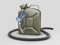 3d rendering of Gun for fuel pump and jerrican of fuel