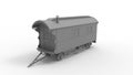 3d rendering of a gypsy wagon tiny house on wheels small home vaction house isolated in studio background. Royalty Free Stock Photo