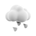 3d rendering hail cloud icon. 3d render weather cloud with hail icon. Hail cloud