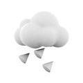 3d rendering hail cloud icon. 3d render weather cloud with hail icon. Hail cloud