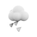 3d rendering hail cloud icon. 3d render weather cloud with hail icon. Hail cloud