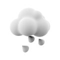 3d rendering hail cloud icon. 3d render weather cloud with hail icon. Hail cloud