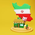 3d rendering of halal and haram food and beverage culinary tourism in Iran