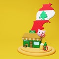 3d rendering of halal and haram food and beverage culinary tourism in Lebanon