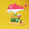 3d rendering of halal and haram food and beverage culinary tourism in Singapore