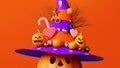 3d rendering halloween pumpkin background 275