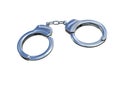 3D Rendering Handcuffs on White