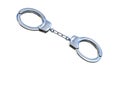 3D Rendering Handcuffs on White