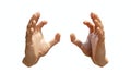 A 3D rendering of hands clapping with sound effect illustration isolated on a white background. View of the applauding Royalty Free Stock Photo