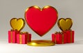 3D rendering Happy Valentine`s Day Podium Display 16