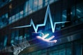 3d rendering heart beat line on a futuristic interface