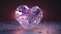 3d rendering of a heart shaped gemstone on a purple background