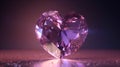 3d rendering of a heart shaped gemstone on a purple background