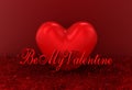 3d rendering heart with text be my valentine