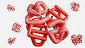 Hemoglobin structure composed of four subunits containing a heme group Royalty Free Stock Photo