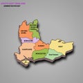 3d rendering High Quality outline map of South East England is a region of England, with borders of the ceremonial counties and