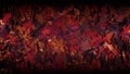 3D rendering. 3D high quality render. Leaves with red tones in the fall season. Wallpaper made up of various 3D modeled leaves in