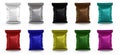 3D rendering - High resolution image ten colors of pillow bag Isolated on a white background high quality details
