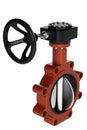 3d rendering high resolution Industrial red pipeline valve on white background
