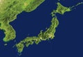 3D illustration of a highly detailed map of Japan. Elements of this image furnished by NASA.