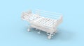 3D rendering of a hospital bed isolated in empty space background. Royalty Free Stock Photo
