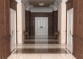 3D Rendering Hotel Hallway