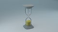 3D rendering. Hourglass isolated on gray background, side view