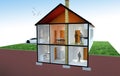 3D rendering of a house section Royalty Free Stock Photo