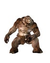 3D rendering of a huge fantasy troll fairytale character isolated on white