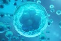 3D Rendering human or animal cells on blue background. Concept Early stage embryo Medicine scientific concept, Stem cell Royalty Free Stock Photo