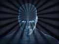 3D rendering of Human head with binary code Royalty Free Stock Photo