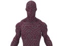 3D rendering - human male mesh with fabric material