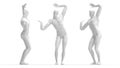 3D rendering of a human person dancing crazy computer generated model