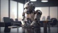 3d rendering of humanoid robot android technology background abstract. Generative Ai. Royalty Free Stock Photo