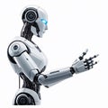 3d rendering humanoid robot isolated on white with clipping path included. Royalty Free Stock Photo