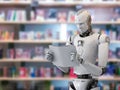 Robot reading book Royalty Free Stock Photo