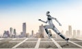 Robot running or jumping Royalty Free Stock Photo