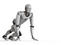 Humanoid robot running Royalty Free Stock Photo