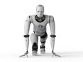 Humanoid robot running Royalty Free Stock Photo