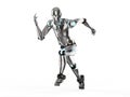 Humanoid robot running Royalty Free Stock Photo