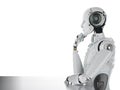 Humanoid robot thinking Royalty Free Stock Photo