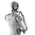 Humanoid robot thinking Royalty Free Stock Photo